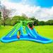 Inflatable Crocodile Water Slide Climbing Wall Bounce House - 224.5" x 203" x 94.5" (L x W x H)