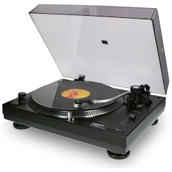 LENCO L-3808 Plattenspieler mit Direktantrieb & USB, schwarz. Image