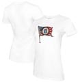 Women's Tiny Turnip White Detroit Tigers Baseball Flag T-Shirt