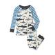 Hatley Boy's Lange Schlafanzüge Raglan Sleeve Pyjama Pajama Set, White, 4 Jahre