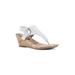 Women's White Mountain Aida Cork Wedge Sandal by White Mountain in White Smooth (Size 6 M)