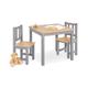 Pinolino Kindersitzgruppe Fenna, 3-teilig, vollmassives Kiefernholz, 2 Stühle und 1 Tisch, für Kinder ab 2 Jahren, grau und klar lackiert