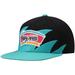 Men's Mitchell & Ness Black/Teal San Antonio Spurs Hardwood Classics Sharktooth Snapback Hat