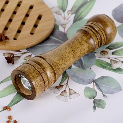 Kitchen Hand Crank Twist Spice Salt Mill Grinder Pepper Shaker Wood Color - Wood Color