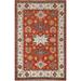 Geometric Kazak Oriental Traditional Area Rug Handmade Wool Carpet - 4'1" x 6'1"