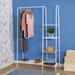 Freestanding Closet With Clothes Rack and Shelves, Matte White