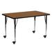 Mobile 24''W x 60''L Rectangular HP Laminate Activity Table - Adjustable Legs