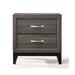 Wooden Nightstand with 2 Drawers in Weathered Gray