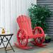 Outsunny Adirondack Rocking Chair with Slatted Design and Oversize Back for Porch, Poolside, or Garden Lounging