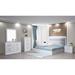 Somette Modern High Gloss White 4-Piece Bedroom Set with LED Lighting