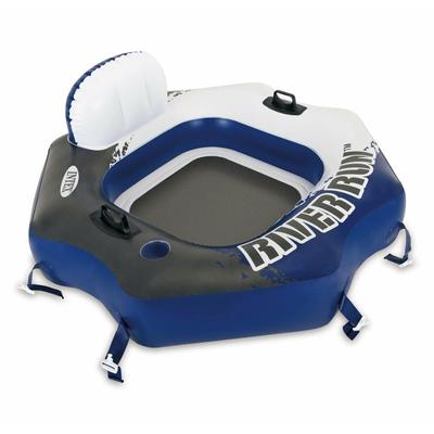 Intex River Run Single Person Inflatable Connecting Floating Lounge Tube Chair - 6.5