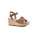 Women's White Mountain Simple Wedge Sandal by White Mountain in Tan Burnished Smooth (Size 10 M)