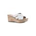 Women's White Mountain Samwell Platform Wedge Sandal by White Mountain in White Burnished Smooth (Size 9 M)