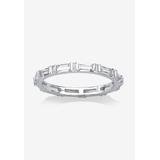 Women's Sterling Silver Simulated Birthstone Eternity Ring by PalmBeach Jewelry in April (Size 6)