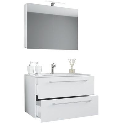 VCM Morgenthaler Waschtisch »Badinos« mit 2 Schüben 60 cm inkl. Spiegelschrank und Waschbecken weiß, 60x50x46 cm