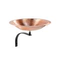 ACHLA Hammered Solid Copper Birdbath w/ Wall Mount Bracket Metal/Copper in Brown | 12.5 H x 16.25 W x 14 D in | Wayfair BBHC-03T-WM