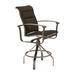 Tropitone Ovation Padded Sling Outdoor Barstool in Black/Brown | 48.5 H x 25 W x 29.5 D in | Wayfair 880627PS_28_MOA_Luxor_Luxor