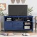 Latitude Run® TV Stand for TV up to 68 in w/ 2 Doors & 2 Drawers Open Style Cabinet Wood in Blue | Wayfair BDB2238EDE13456A919FCEC76FD51374