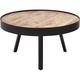 Table Basse Pour Café 74 cm en Bois de Manguier et Acier Marron Clair et Noir Pour Intérieur Boho