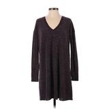 Wilfred Casual Dress - Shift V Neck Long Sleeve: Burgundy Color Block Dresses - Women's Size 2X-Small