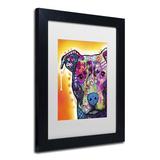 Trademark Fine Art 'Heart U Pit Bull' Framed Painting Print on Canvas Canvas, Wood | 14 H x 11 W x 0.5 D in | Wayfair ALI1483-W1114MF