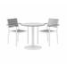 KFI Studios Eveleen Set 36" L Round Plastic/Acrylic Breakroom Table Plastic/Acrylic/Metal in White | 33.8 H x 36 W x 36 D in | Wayfair