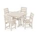 POLYWOOD® Lakeside 5-Piece Farmhouse Trestle Arm Chair Outdoor Dining Set Plastic in Brown | 37.63 W x 37.5 D in | Wayfair PWS638-1-SA