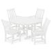 POLYWOOD® Vineyard 5-Piece Round Farmhouse Outdoor Dining Set Plastic in White | 48 W x 48 D in | Wayfair PWS651-1-WH