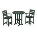 POLYWOOD® Lakeside 3-Piece Round Farmhouse Outdoor Arm Chair Counter Set Plastic in Green | 35.13 W x 35.13 D in | Wayfair PWS615-1-GR