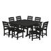 POLYWOOD® Lakeside 9-Piece Farmhouse Trestle Outdoor Dining Set Plastic in Gray | 59.5 W x 59.38 D in | Wayfair PWS661-1-GY