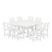 POLYWOOD® La Casa Café 9-Piece Farmhouse Trestle Outdoor Dining Set Plastic in White | 59.5 W x 59.38 D in | Wayfair PWS662-1-WH