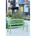 Red Barrel Studio® Evelyn Steel Garden Outdoor Bench Metal in Green | 35 H x 51 W x 23 D in | Wayfair 9D13AB119BB1450A98E3D68B6D539220