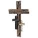 Trinx Polyresin Distressed Cross w/ White & Black Mini Cross Accent Hanging Wall Décor in Black/Brown/White | 16.2 H x 8.75 W x 1.5 D in | Wayfair