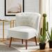 Side Chair - Wade Logan® Afzal 25.8" W Modern Tufted Polyester Accent Side Chair w/ Solid Wood Legs Polyester in White | Wayfair