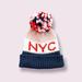 American Eagle Outfitters Accessories | Ae Outfitters Nyc Wool Beanie Pom Pom Hat New | Color: Blue/Pink | Size: Os