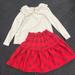 Zara Matching Sets | Embroidered Collar With Plaid Skirt | Color: Red | Size: 6g