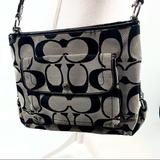 Coach Bags | Coach Logo Medium Size Front Flap Purse Bag Handbag | Color: Black/White | Size: Os