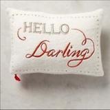 Anthropologie Accents | Anthropologie “Hello Darling” Pillow | Color: Cream/White | Size: Os