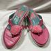 Lilly Pulitzer Shoes | Lily Pulitzer Pink And Green Thong Sandals 7m | Color: Green/Pink | Size: 7