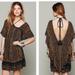 Free People Dresses | Free People New Romantics Purple Gold Boho Mini Dress Flowy Backless Size Xs | Color: Gold/Purple | Size: Xs