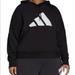 Adidas Tops | Adidas Plus Size Logo Hoodie Black 1x | Color: Black/White | Size: 1x