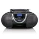 Lenco SCD 6900 Tragbares DAB+ Radio - Bluetooth - FM Radio - Boombox Mit CD/MP3-Player - Kassettendeck - USB-Eingang - AUX-In - 3,5mm Kopfhöreranschluss - Schwarz, Normal