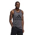 adidas Men's Badge of Sport Classic Tank, Dark Grey Heather/Black, XXL