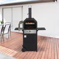 Vicluke Steel Freestanding Propane Gas Pizza Oven in Black Steel in Black/Gray | 63 H x 42.5 W x 15 D in | Wayfair GGOT0143-WYA01