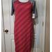 Lularoe Dresses | Lularoe Julia Raglan Knee-Lenght Dress | Color: Gray/Red | Size: 2x