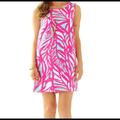 Lilly Pulitzer Dresses | Lilly Pulitzer Sabrina Shift Dress In Papaya Playa Print - Palm Leaf & Flamingo | Color: Pink/White | Size: S