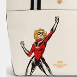 Coach Bags | Coach Marvel Jes Tote With Carol Danvers Nwt | Color: Black/White | Size: 13" (L) X 11 3/4" (H) X 6" (W)