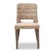 bali & pari Magy Modern Bohemian Grey Rattan and Natural Brown Finished Wood Dining Chair - Wholesale Interiors Magy-Grey Natural-DC