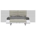 Hispania Home Klass Panel Bed Upholstered, Crystal in Brown/White | 47.25 H x 80 W x 83 D in | Wayfair Klass108-K