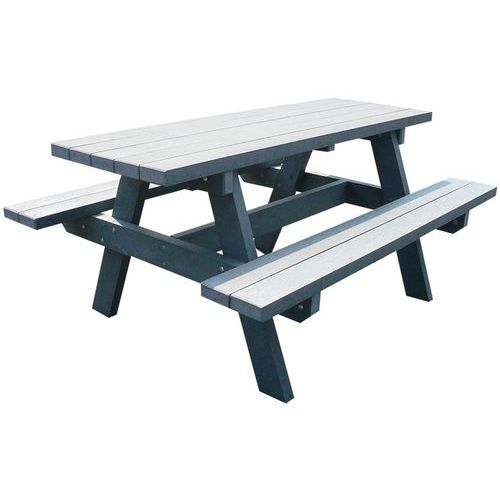 Table Bancs Parc Livrée Monté Gris - À Sceller - Manutan Expert